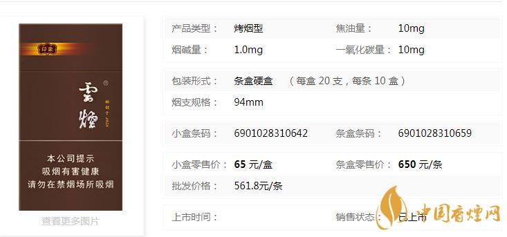 云煙94mm印象多少錢一盒？云煙94mm印象價(jià)格及參數(shù)2020
