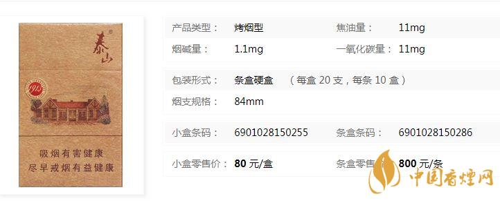 泰山1913香煙多少錢一盒？泰山1913各地價(jià)格表查詢2020