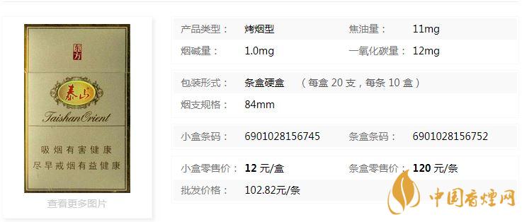 泰山東方硬盒多少錢一盒價格？泰山東方香煙價格表圖2020